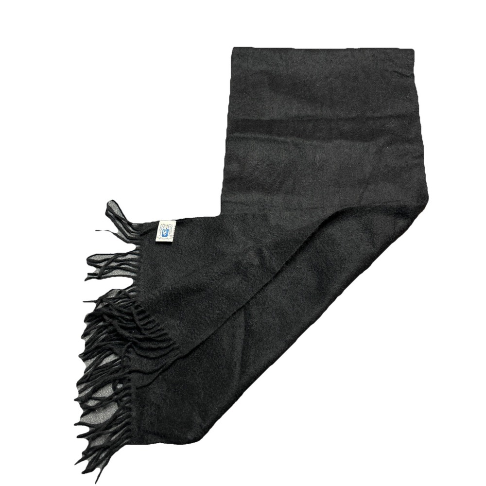 Portolano Cashmere Scarf Fringe Black Quiet Luxury Time Capsule